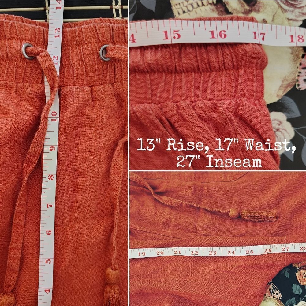 SoundStyle Country Rust Linen Blend Elastic Waist… - image 13